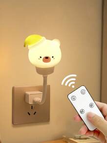 1 个 USB 猫夜灯，遥控猫夜灯 LED，带遥控器，便携可爱幼儿园床边夜灯，适用于婴儿卧室和客厅