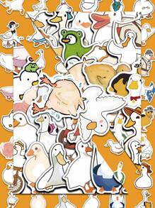 50 stuks Witte Gans Doodle Sticker Goedkope Sticker Vinyl Sticker Voor Dagboek Sticker Hand Tent Sticker Versier Feest Skateboard Telefoonhoesje Waterbeker Gitaar Sticker Sticker Diy Sticker Laptop Sticker