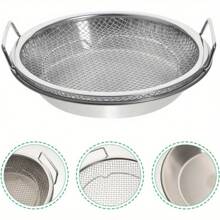 2Pcs/Set Frying Net Sieve Stainless Steel Grease Filter Tray Easy To Clean Non-Stick Fruit And Vegetable Drainer Fried Food Grease Filter With Tray Portable For Home Kitchen Cooking Tools,Kitchen Strainer Set With Fine Mesh, Essential Kitchen Tools & Kitchen Accessories, A Must-Have Kitchen Tools Gift For Home Chefs, Space-Saving Storage For Kitchen Organizers,Christmas Kitchen Gifts Idea