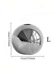 1PC Porcelain Vase With Geometric Stripe Gold And Silver Plating,Room Decor,Home Decor,Kitchen Decor,Wedding Decor,Table Decoration,Centerpieces,Office Decor,Garden Decor,Outdoor Decor Gifts Birthday Graduation Flower Vase Glass Vase