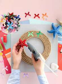 50/100/200pcs Mini Ribbon Bow Crafts Multi-Color Small Bow Ribbon Bow Flower Gift Packaging Wedding Birthday Party Sewing Scrapbook DIY Decorative Items - Multicolor - View 6