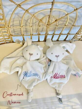 1pc Customized Embroidered Name Comforter Blanket, Rabbit/Elephant/Unicorn Comforter Blanket, Personalized Embroidered Name Comfort Item, Soft Comforter Blanket, Skin-Friendly Soft, Emotional Comfort, Comforter Blanket Can Be Embroidered With Name To Accompany Growth, Cute Elephant/Rabbit/Pink Comforter Blanket, Suitable For Birthday Gift, New Mom Gift, Valentine's Day Gift, Anniversary Gift,Toys & Games,Haunt Your Home,Unique Gift,Perfect For Home Decor