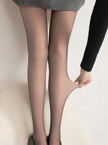 1双80克女士春秋季高腰性感丝袜薄款半透明连裤袜修身紧身裤超弹力紧身裤（适合15-25℃），舒适