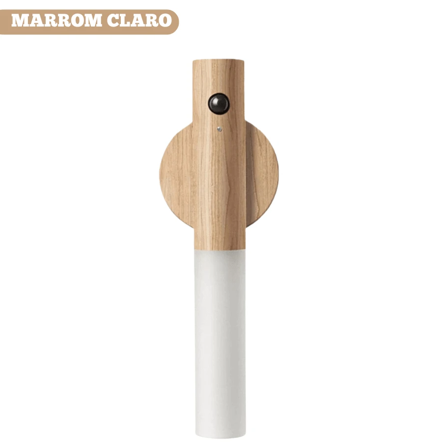 Luminária Led Recarregável Portátil Bastão com Sensor de Movimento - Marrom Claro - Visão 1