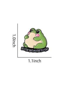 1PC Rootin But Mostly Tootin Enamel Pin Cartoon Animal Frog Western Hip Hop Brooch Lapel Badge Fashion Jewelry Gift For Friends - Multicolor - View 8
