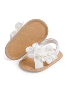 Infant Girl Sandals Newborn Non-Slip Soft Rubber Sole Sandals For Infant Boys Open-Toe Outdoor Casual Summer First Walkers Shoes Infant Summer Sandals 0-1 Year Old Soft Bottom Non Slip Sneaker White Small Flower Breathable Infant Shoes 0-18 Months