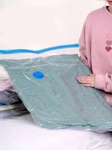 Set de 5 piezas/3 piezas/1 pieza de bolsas de compresión al vacío gruesas, bolsas de almacenamiento impermeables y antihumedad para uso doméstico, ropa de cama, empaque, viaje, dormitorio, bolsas de compresión al vacío reutilizables, funda antipolvo para ropa, ahorro de espacio para vestidos, pantalones, zapatos, jeans, botas, faldas, bolsas para la escuela, accesorios y artículos escolares