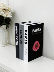 1pc/2pcs/3pcs Foldable Decorative Fake Books, Modern Minimalist Decor Books, Home And Office Bookshelf Decor Prop, Designers Inspiration Photography Prop, Home, Office, Hotel, Cafe, Store, Live Streaming Bookshelf, Handmade Display Shelf For TV Cabinet, Office Desk, Cabinet Gifts Birthday Graduation