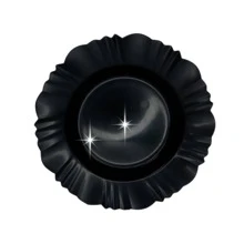 Kit 20 Prato Fundo com Borda Branco Preto Refeição Churrasco Festa Pratos Plastico