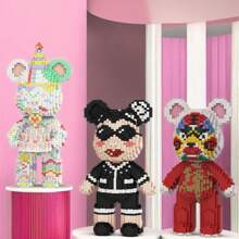 3,050+ 件蛋糕熊和老虎脸积木玩具，熊猫系列建筑组装玩具装饰，采用 ABS 材料制成，可培养力量和智力，是送给他或她的完美礼物 - 彩色 - 查看 1