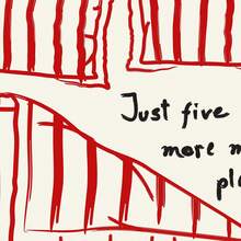 1 件卧床印刷横向海报、晚安海报、可爱卧室艺术、手绘素描、趣味艺术印刷、中世纪艺术、乔迁礼物、红米色中性简约床头墙艺术、无框架 - 彩色 - 查看 5