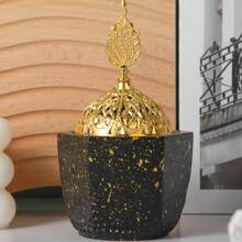 Gold Vintage Hexagonal Dot Incense Burner Small Decor Item Gifts Birthday Graduation - Black - View 5