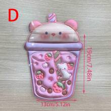 20 cái/bộ Túi đựng đồ trang sức hoạt hình dễ thương, Ghim, Túi khóa kéo đựng đồ ăn nhẹ, Túi đựng đồ trang sức kẹp tóc Kawaii - Con gấu - Xem 3