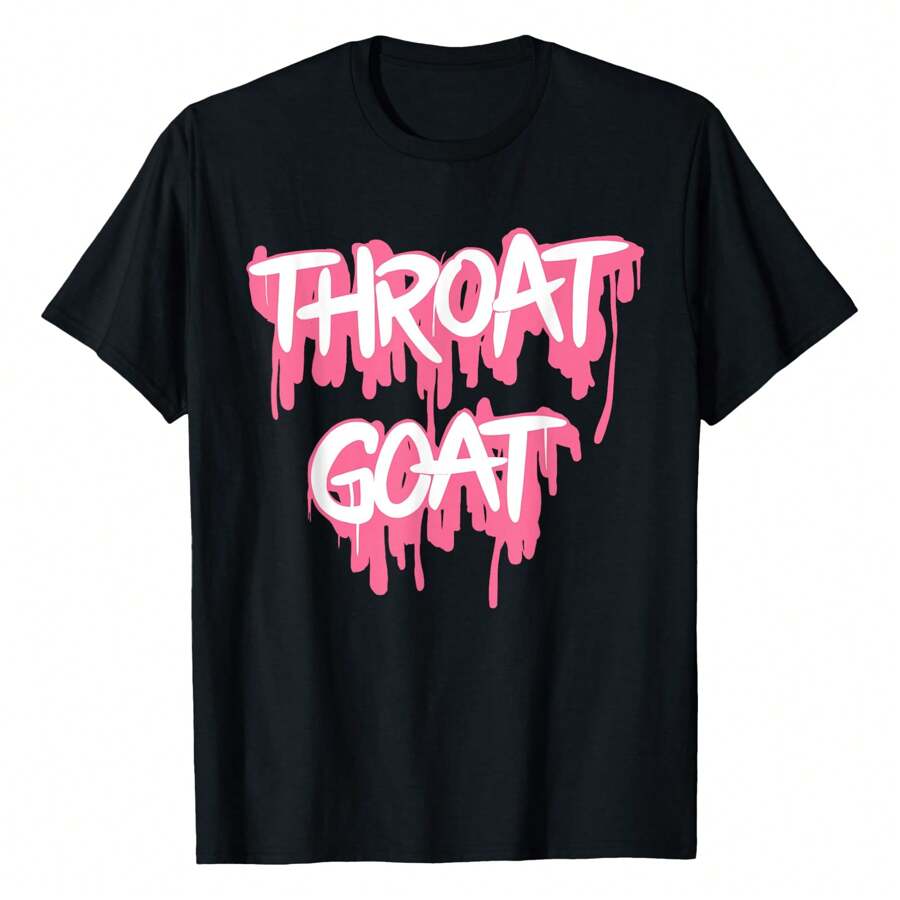 Throat Goat Funny Adult Humor Sarcastic Outfit T-Shirt Fun Street T-Shirts For Both Men And Women - 黑色 - 查看 1