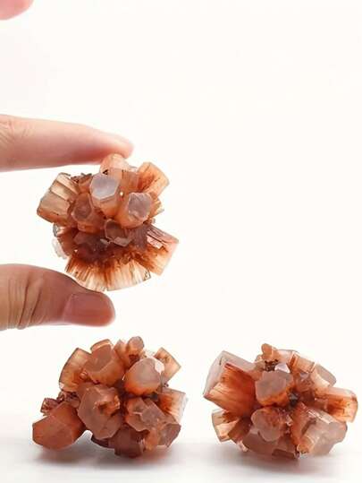 1pc Natural Moroccan Flower Cluster Aragonite Crystal, Boho Style Raw Faux Gemstone, DIY Material Package, Ornamental Mineral Specimen, With Teaching And Collection