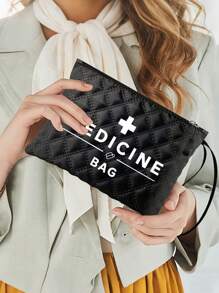 Nylon Vintage Style Medicine Bag - Cosmetic Case With Positioning Printing, Hand Washable - Ideal For Medication, Personal Care Items, Sanitary Products, Candy, And As A Gift