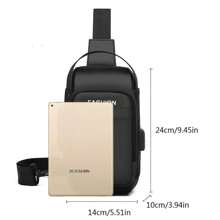 Fashionable Men's Waterproof Crossbody Bag, Outdoor Casual Chest Pack Sling Backpack For Phone And Documents Belt Bag Pouch - Black - View 6