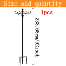 1 件户外牧羊犬挂钩，76 英寸/92 英寸/108 英寸重型喂鸟杆，带 5 爪底座，可调节牧羊犬挂钩，用于悬挂鸟屋、灯笼、植物篮、风铃 - 黑色 - 查看 10