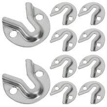 10 件装扁平衣架支架，家具安装挂钩，用于衣帽架、框架、架子 - 銀色 - 查看 1