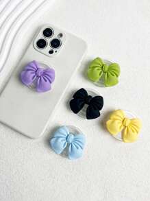 1pc Cute Colorful Bow Phone Holder, Expandable Desktop Stand, Ring Grip, Compatible With Phone Cases, Gift For Girls, Compatible With IPhone, Android Phones, Birthday Gift, Gift For Family And Friends, Retractable Phone Stand, Phone Accessory - Multicolor - View 7