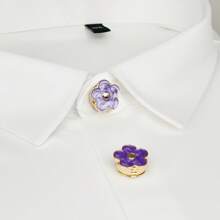 2 abotoaduras elegantes com flores, botões de camisa elegantes, capas de botões femininas de cores claras; processo avançado de galvanoplastia, base de cobre, botões de camisa masculinos e femininos. Adequado para ocasiões formais, uso diário, presentes para amigos, presentes de Natal.