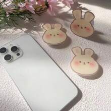 可爱卡通兔子形可折叠桌面手机支架带气垫，韩国ins风格