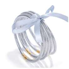 5pcs Mixed Glitter Filled Bracelets - Soft Glitter Silicone Shiny Color Bracelets - Children's Size - View 4