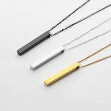 1 件独特可定制矩形吊坠项链 - 可定制姓名、姓名首字母或信息 - 送给男士、男朋友、丈夫和父亲的理想礼物