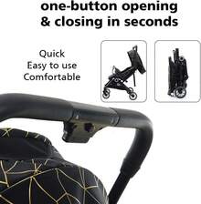 Carriola  de bebé para paseo de bastón ligera moderna de fácil doblado como maleta ideal para viajar o salir a pasear - Rosa - Ver 2