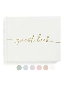 Wedding Guest Book - Elegant Guest Book Weddings Christening Parties, Weddings And Special Events Guest Book - 100 Blank Pages For Wedding Login And Photos - Home Decor-(White) Summer Birthday Gifts Beach Back To School School Supplies Room Decor