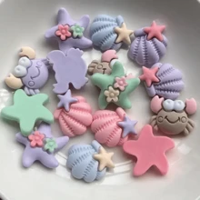 20 piezas de cabujones de resina con diseño de estrellas de mar y conchas serie marina linda para manualidades, decoración y accesorios de joyería DIY -JJ10