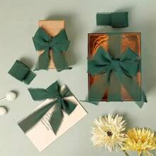 1roll 4cm X 500cm Handmade Fringe Chiffon Ribbon Fabric Ribbon Set For Wedding Invitation - Mint Green - View 1