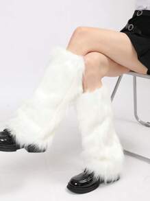 Faux Fur Plush Leg Sets Autumn-Winter Vintage Thermal Socks Y2k Hot Girl Calf Socks Subculture Heaps Heaps Foot Sets