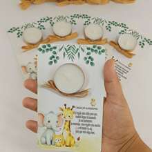 Set Of 40 Scented Candles With A Card Of Good Wishes – Souvenir For Baby Shower And Baby Birth, Personalized Souvenir For Guests, Design To Choose For Boy Or Girl, Elegant And Original Detail For Parties - 黃色 - 查看 1