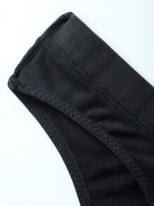 5 pièces Culottes sport taille haute à la taille élastique pour femmes, culottes simple sexy confortable et respirante, sous-vêtements triangulaires, ensemble de fitness et yoga à taille large en une pièce