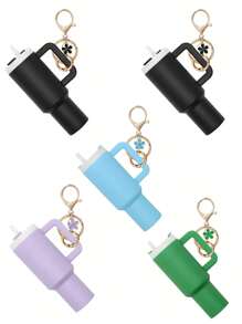 Juego de 1/2/3/5/8 piezas de llavero con mini vaso, lindos encantos con vaso para mujer para bolso, mochila, botella de agua mini - Estilo callejero, multicolor, accesorios del llavero, encantos para bolsos, vasos, 5/3/2/1 llaveros, accesorios para bolsos, encantos para bolsos de mano, caja de almacenamiento de lápiz labial, accesorios para bolsos, llavero de mini vaso, llavero de mini vaso para llavero o bálsamo labial, llavero lindo de vaso