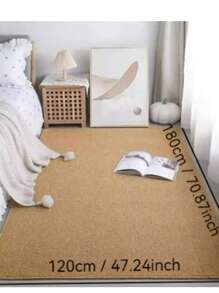 1pc, Wear-Resistant And Scratch-Resistant Pet Floor Mat, Sisal-Textured Living Room Carpet. Anti-Slip And Easy To Maintain, Suitable For Bedrooms Kitchens And Entrance Rug, And Ideal For Room Decoration