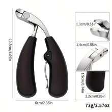 Toenail Clippers For Thick Nails For Seniors, Heavy Duty Angled Head Nail Clippers With Catcher, Wide Jaw Opening Anti-Splash Curved Nail Clippers Sharp Nail Cutter For Men And Women (A_Black)