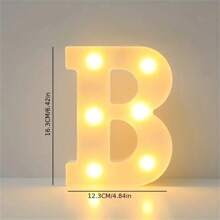 16cm Luce a LED con lettere, luce notturna illuminata con alfabeto e numeri, adatta per decorazione di casa, bar, matrimonio, festa di compleanno - Bianco - Visualizzare 12