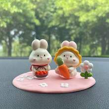 1pc Cute Cartoon Rabbit Figurine, Creative Home Office Decor Gifts Birthday Graduation