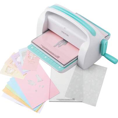 Manual Die Cutting & Embossing Machine, Portable Cut Machines, 6/9 Inch Opening Scrapbooking Machine Full Kit Included, For Arts & Crafts, Scrapbooking, Card Making And Crafting, White