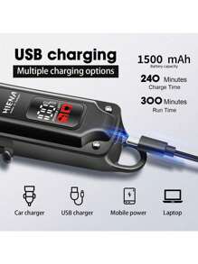 HINEA 男士电动理发器，USB充电式理发器/剪发器，专业无线理发器 - 黑色套裝二 - 查看 6