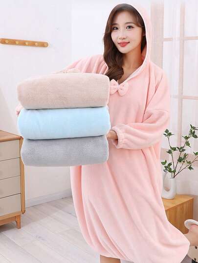 2枚 女性用ロングバスローブ、吸水性の高いバスタオル、サーモフリース厚手の長袖フード付きバスウェア、オーバーサイズで着用可能なブランケット、スポーツウェア、厚手で暖かいウール、快適なサーモフリースフーデッドストラップと袖、大人向けのギフト、夏、休日の家庭用バスルームの装飾、入学祝い