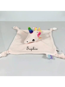 1 pezzo Coperta personalizzata ricamata con nome, design di coniglio/elefante/unicorno, ricamo nome personalizzato, coperta morbida e confortevole, delicata sulla pelle, rassicura l'emozione, accompagna la crescita, design adorabile di elefante/coniglio/bestia rosa, adatta come regalo di compleanno, regalo per nuove mamme, regalo di San Valentino, regalo per anniversario