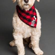 Personalized Dog Bandana, Different Patterns And Classic Plaid Designs, Party Scarf, Pet Drool Bib, Various Colors, Customizable Information Like Name,Christmas Gift Supplies - Multicolor - View 6