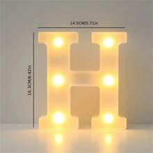 16cm Luce a LED con lettere, luce notturna illuminata con alfabeto e numeri, adatta per decorazione di casa, bar, matrimonio, festa di compleanno - Bianco - Visualizzare 16