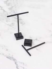 2PCS/3PCS Mini Black Transparent Jewelry Storage And Display Stand, T Shape Earring Organizer Back To School - Multicolor - View 11