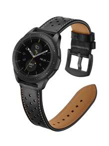 Suitable For  Watch Galaxy Watch 7/6/4 Classic 46mm 43mm 42mm/Watch 5 Pro 45mm Strap,  Galaxy Watch 6/5/4/Acitve 2 Strap 44mm 40mm, 20mm22mm Wristband Replacement For Men And Women, Black And Brown Leather Straps Quick And Easy To Install,Watch2/3 Strap  Watch Strap - Black - View 3