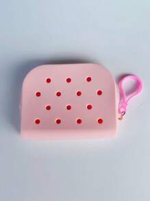 1pc Fashionable Silicone Mini Coin Purse, Hollow Design,Cave Coin Purse, Lightweight Zippered Change Pouch, Lining-Free, Easy Wipe-Clean, Organizer Accessory For Jewelry, Watches , Lipstick, Change, Data Line,Charger Travel Storage Bag,Very Suitable For Beach, Travel, Vacation, Daily Use - Multicolor - View 6