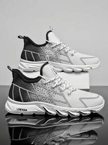 2025 Plus Size Men's Skateboard Shoes, Retro/Collegiate Sneakers, Geometric Pattern Casual Outdoor Big Foot Shoes, Low-Top Athletic Shoes With Thick Sole Grip And Leather Upper For Running & Daily Wear, All Season